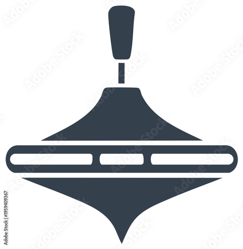 Classic spinning top toy glyph icon. Simple whirligig symbol for play and childhood concepts