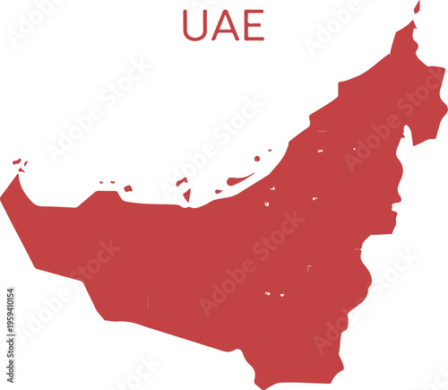 united arab emirates map vector illustration, uae country silhouette, middle east geographic outline