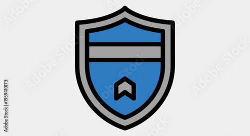 A stylized shield icon with geometric design elements and a vibrant color scheme no comma at the end