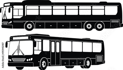 Dynamic black silhouette of a female dancer performing expressive modern contemporary dance moves with flying hair isolated on white background.