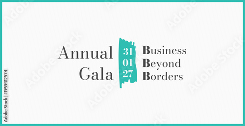 Minimalist "Annual Gala: Business Beyond Borders" Event Banner