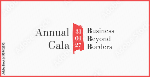 Minimalist "Annual Gala: Business Beyond Borders" Event Banner