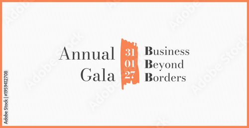Minimalist "Annual Gala: Business Beyond Borders" Event Banner