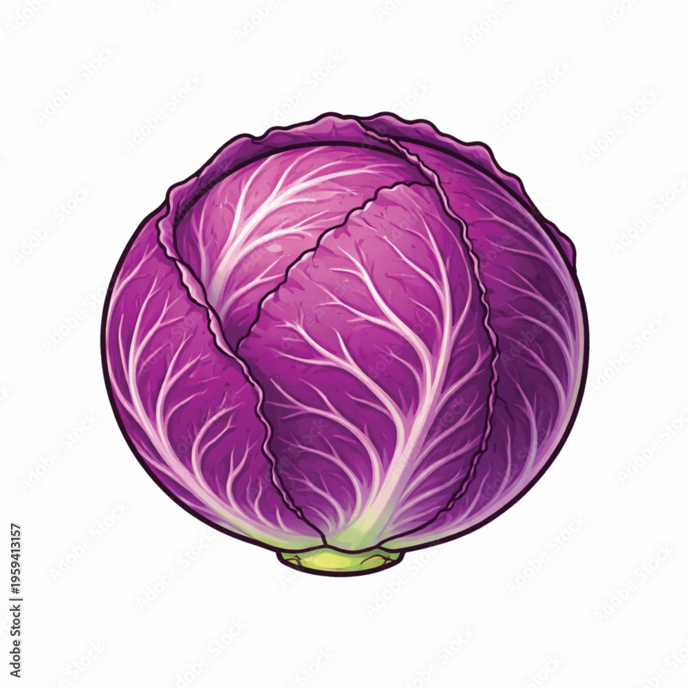 Obraz premium red cabbge icon white background.