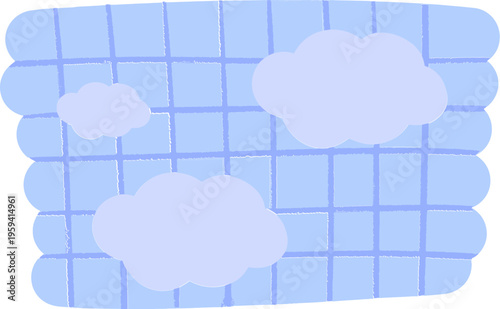 구름 마스킹 테이프