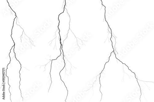 lightning bolt electric discharge and thunder strike silhouettes isolated on white background