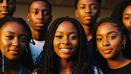 Wallpaper Mural Black history month celebration with diverse group of smiling individuals Torontodigital.ca