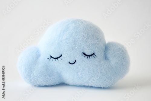Soft baby blue cloud toy for nursery room decoration and playtime fun
