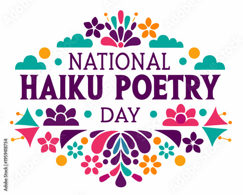 NATIONAL HAIKU POETRY DAY vector illustration isolated on white background