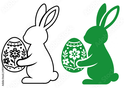 easter bunny with easter eggs