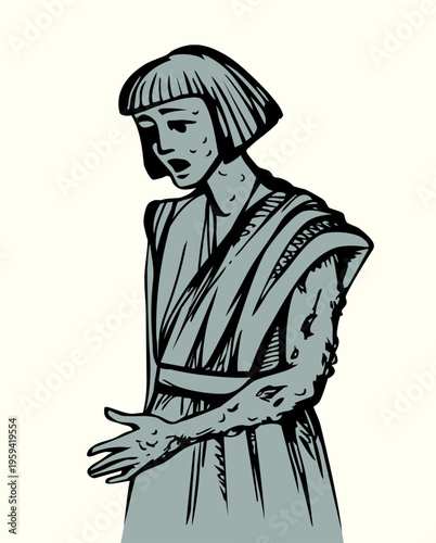 Vector drawing. Ulcers on the body