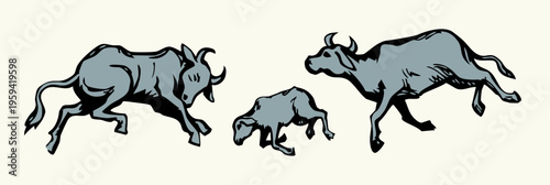 Vector drawing. Cattle plague icon