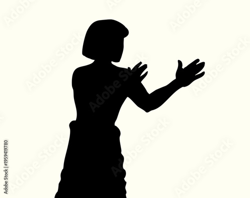 Vector drawing. Fear of the dark