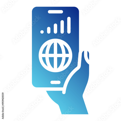 5g signal. This is a vector single icon with a solid gradient style. It is suitable for various purposes, including website design, mobile app design, and logo design.