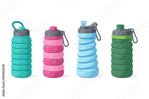 Collapsible water bottles in vibrant colors for active lifestyles