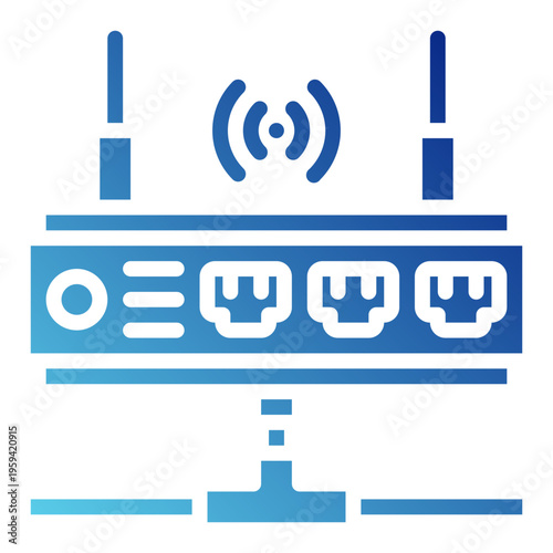 router. This is a vector single icon with a solid gradient style. It is suitable for various purposes, including website design, mobile app design, and logo design.