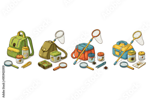 Collection of bug catching kits for outdoor exploration and scientific discovery