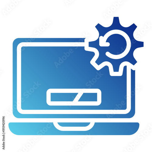 software update. This is a vector single icon with a solid gradient style. It is suitable for various purposes, including website design, mobile app design, and logo design.