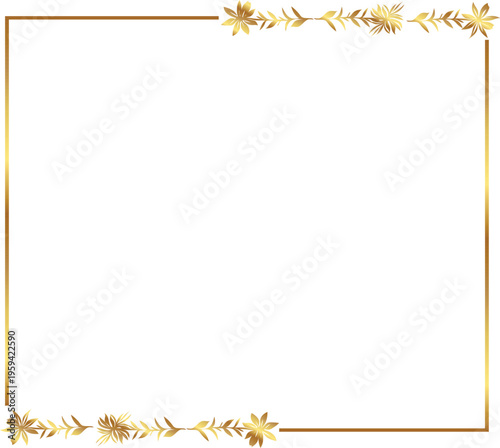 frame with leaves gold border Golden Border Warm Color Frame