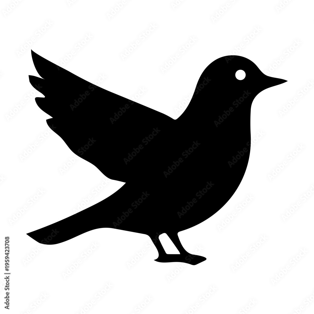 Obraz premium Bird Silhouettes In Various Flying And Perched Poses Isolated
