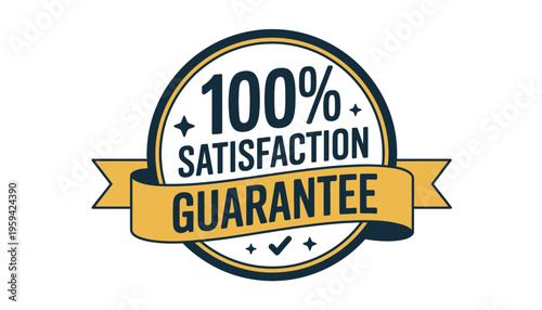 A guarantee icon with 100 percent satisfaction vector illustration