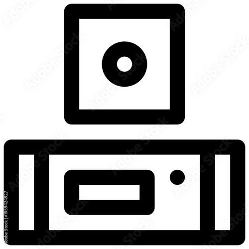 Tape drive. Editable stroke vector icon.