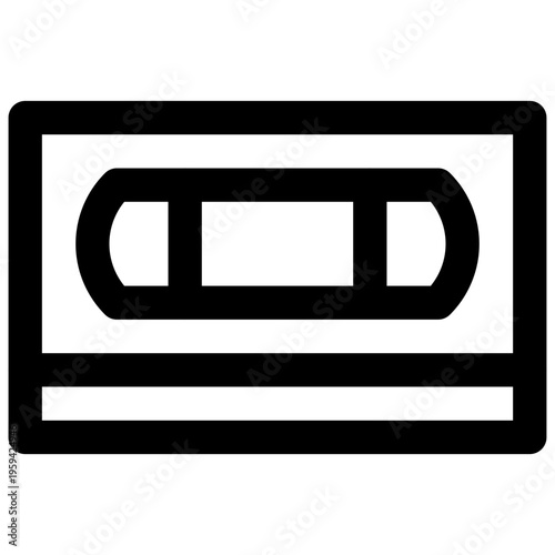 VHS tape. Editable stroke vector icon.