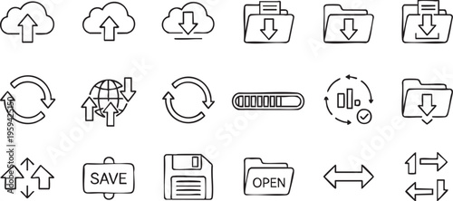 Linear silhouette for file management and data transfer cloud storage