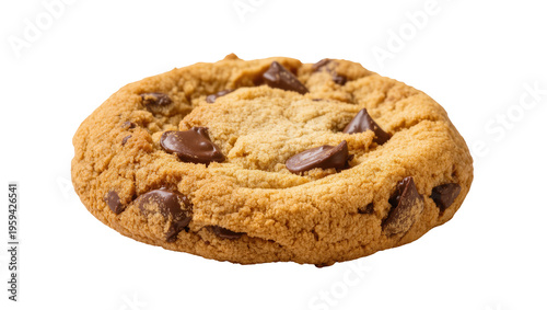 Photography Delicious classic chocolate chip cookie, a sweet and crunchy baked treat perfect