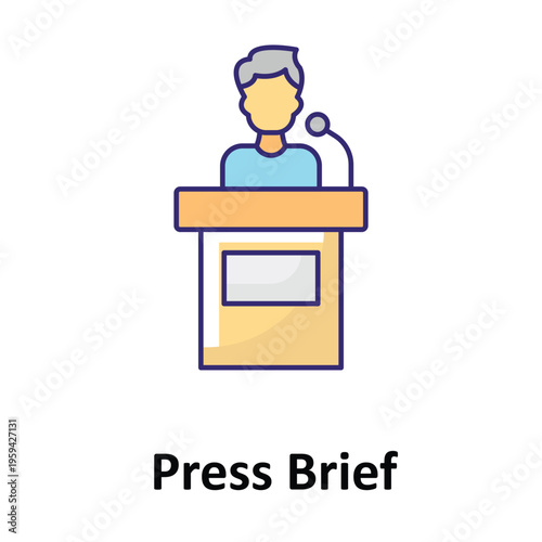 Press Brief Vector icon which can easily modify or edit