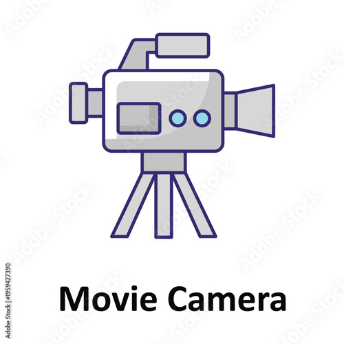 Movie Camera Vector icon which can easily modify or edit