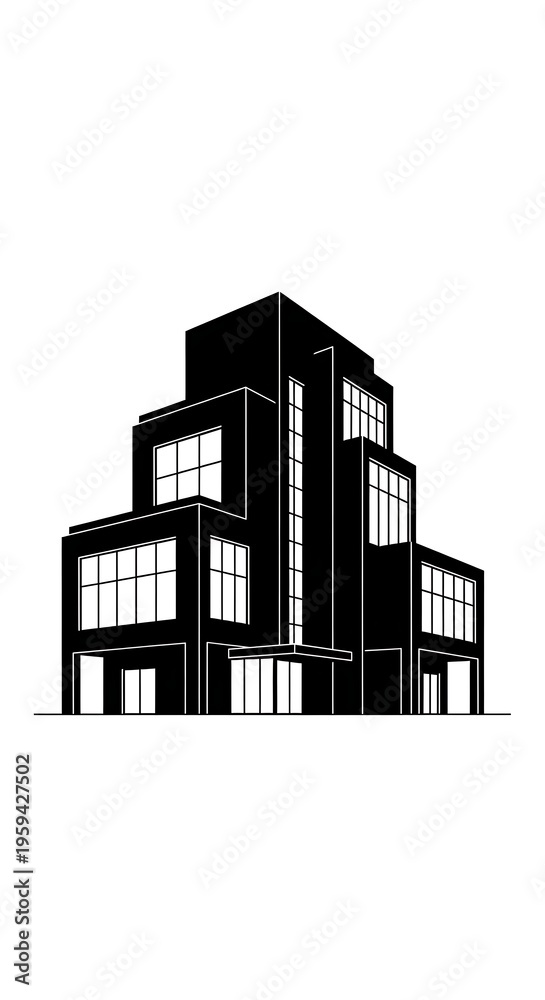 Fototapeta premium Modern multi-level building architectural design.