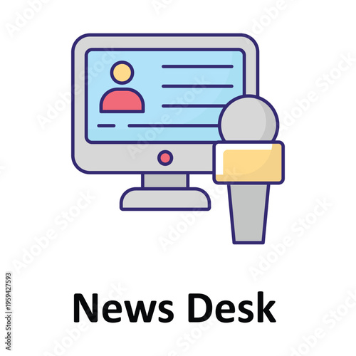  News Desk Vector icon which can easily modify or edit