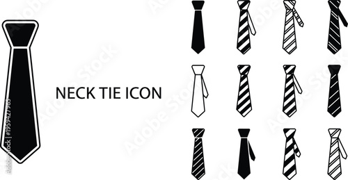 Business necktie collection with different orientations and textures for corporate identity and formal dress