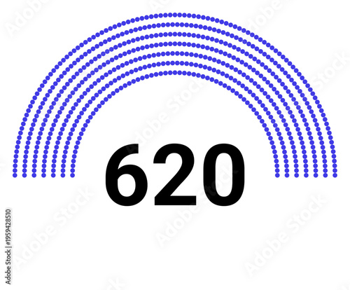 Hemicycle 620 seats - 8 rows