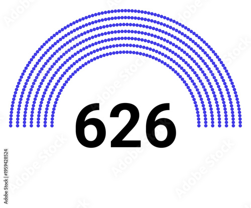 Hemicycle 626 seats - 8 rows