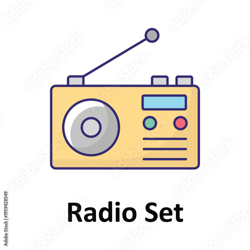 Radio Set Vector icon which can easily modify or edit