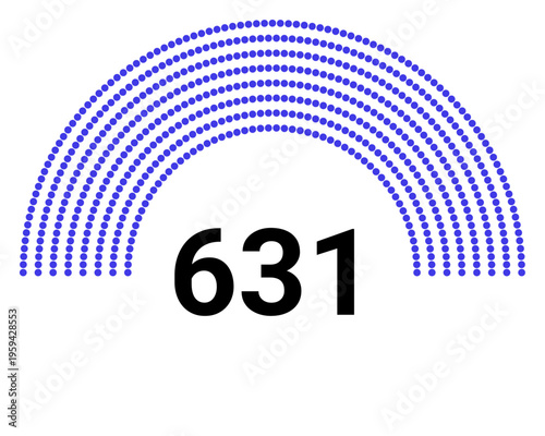 Hemicycle 631 seats - 8 rows