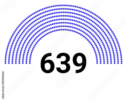 Hemicycle 639 seats - 8 rows