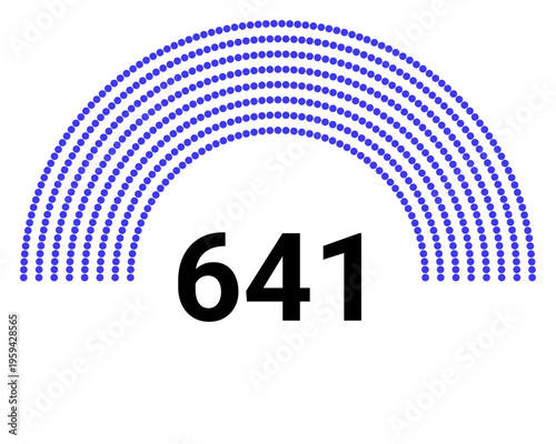 Hemicycle 641 seats - 8 rows