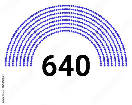 Hemicycle 640 seats - 8 rows