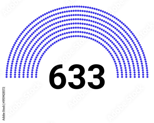 Hemicycle 633 seats - 8 rows
