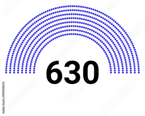 Hemicycle 630 seats - 8 rows