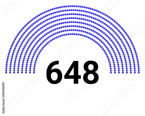 Hemicycle 648 seats - 8 rows
