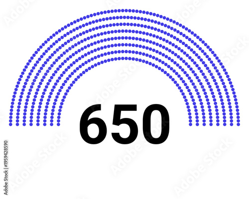 Hemicycle 650 seats - 8 rows