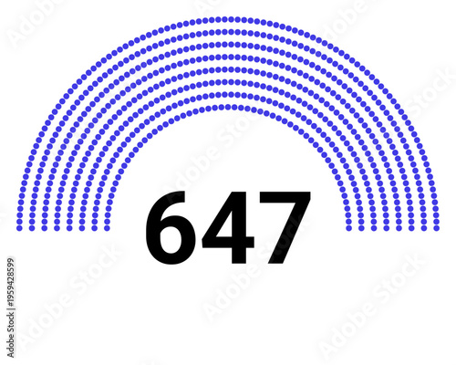 Hemicycle 647 seats - 8 rows