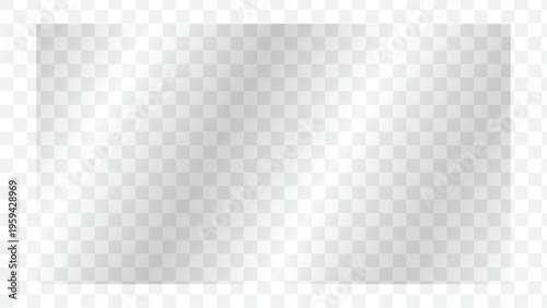 Clear glass on transparent background, realistic window shadow and screen glare effect