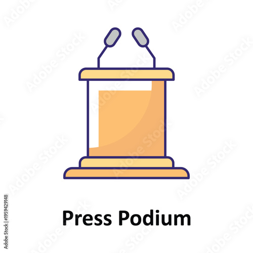 Press Podium Vector icon which can easily modify or edit