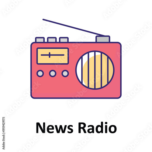 News Radio Vector icon which can easily modify or edit