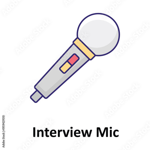 Interview Mic Vector icon which can easily modify or edit